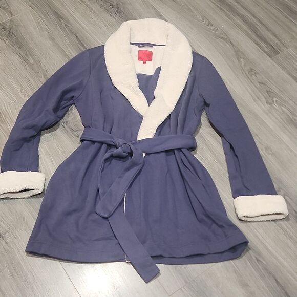 NWOT Blurple Blueberry Faux Fur Victoria Secret MIDI Robe - Picture 1 of 11